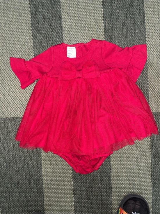 First Impressions Other - First Impressions Hot Pink Tulle Bow Baby Dress